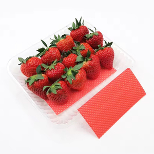Almofada absorvente de morango vermelho para bandejas de frutas e embalagens de frutas vermelhas