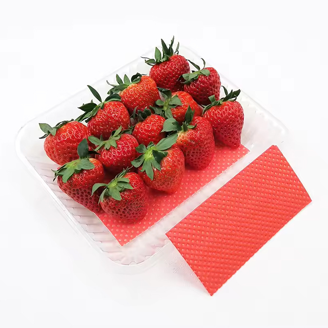 Tampon absorbant fraise rouge pour plateaux de fruits et emballages de baies