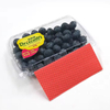 Tampon absorbant rouge pour barquettes de myrtilles et emballages de petits fruits