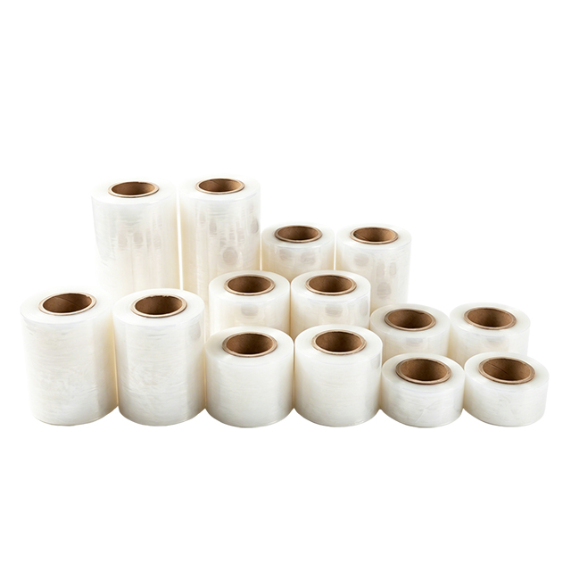 Mini rolos de filme pl&aacute;stico PE no atacado para entrega profissional de alimentos e embalagens para viagem com alto desempenho de ader&ecirc;ncia