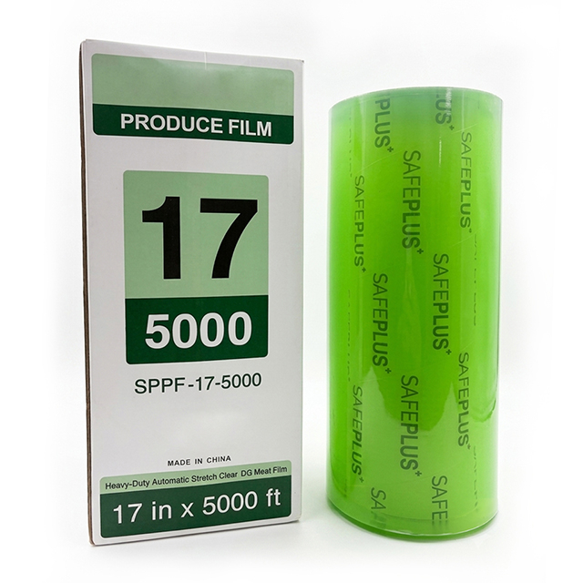 Rolo de filme pl&aacute;stico de PVC verde claro para embalagens de vegetais com alta elasticidade e desempenho antiemba&ccedil;ante no atacado